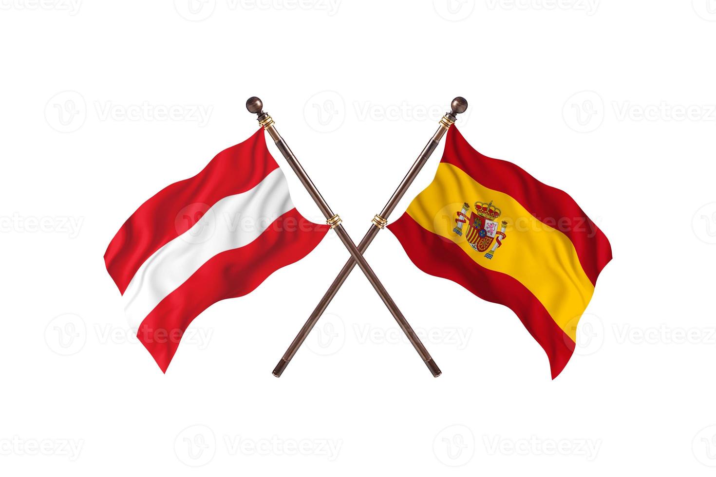 autriche contre espagne deux drapeaux de pays photo