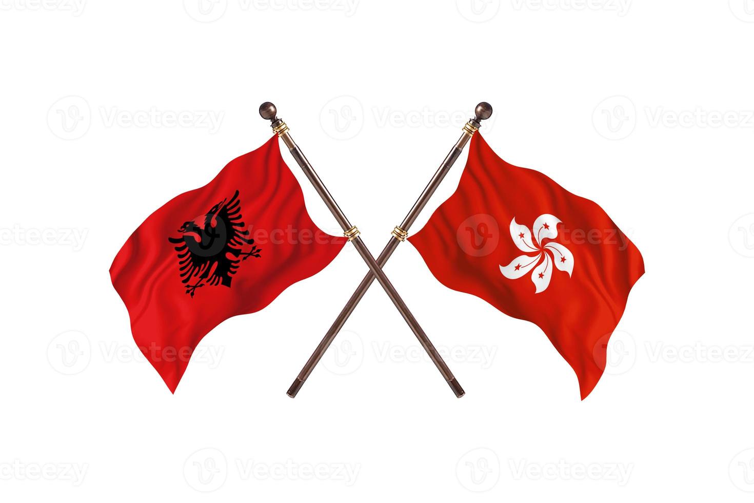 l'albanie contre hong kong deux drapeaux de pays photo