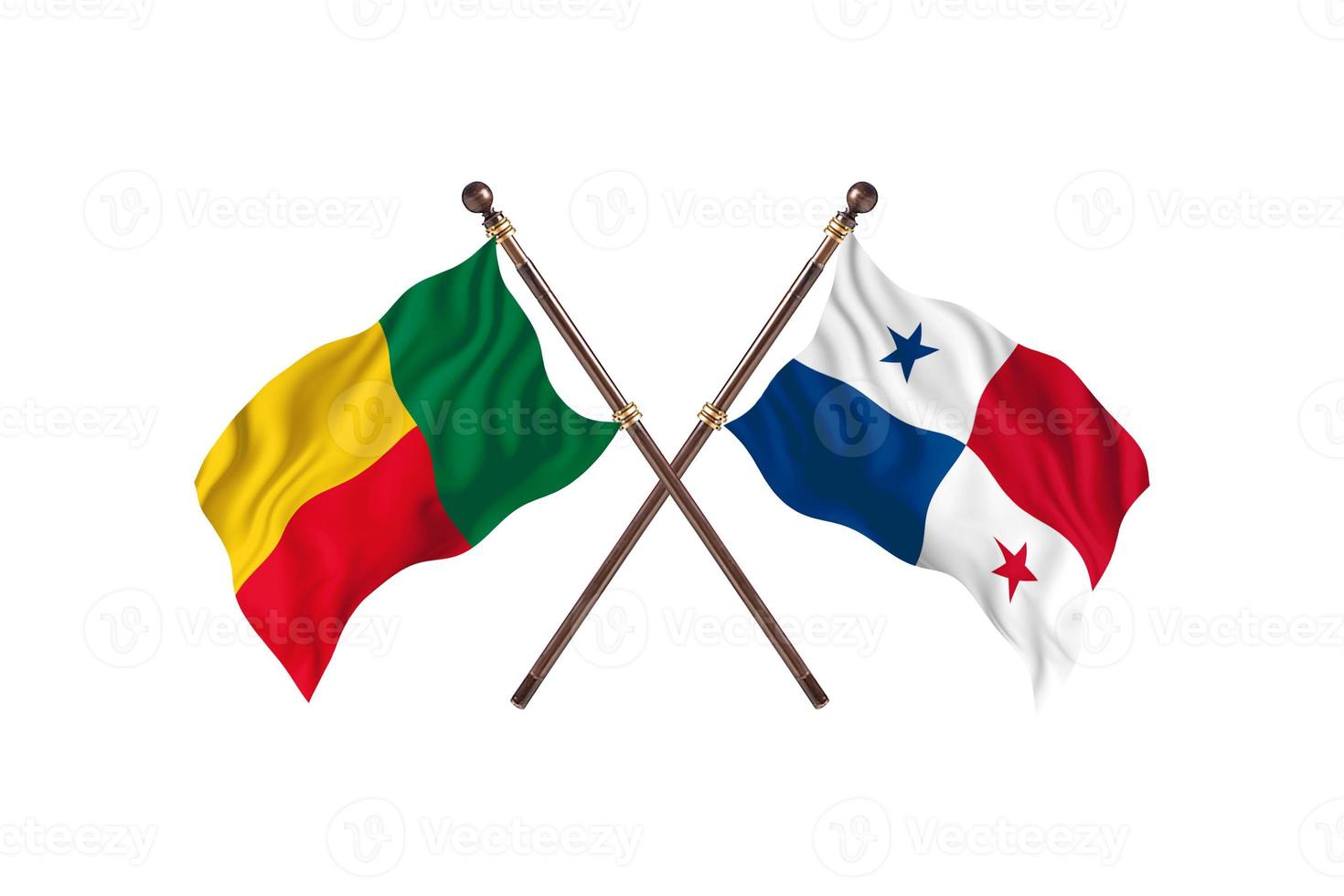 bénin contre panama deux drapeaux de pays photo