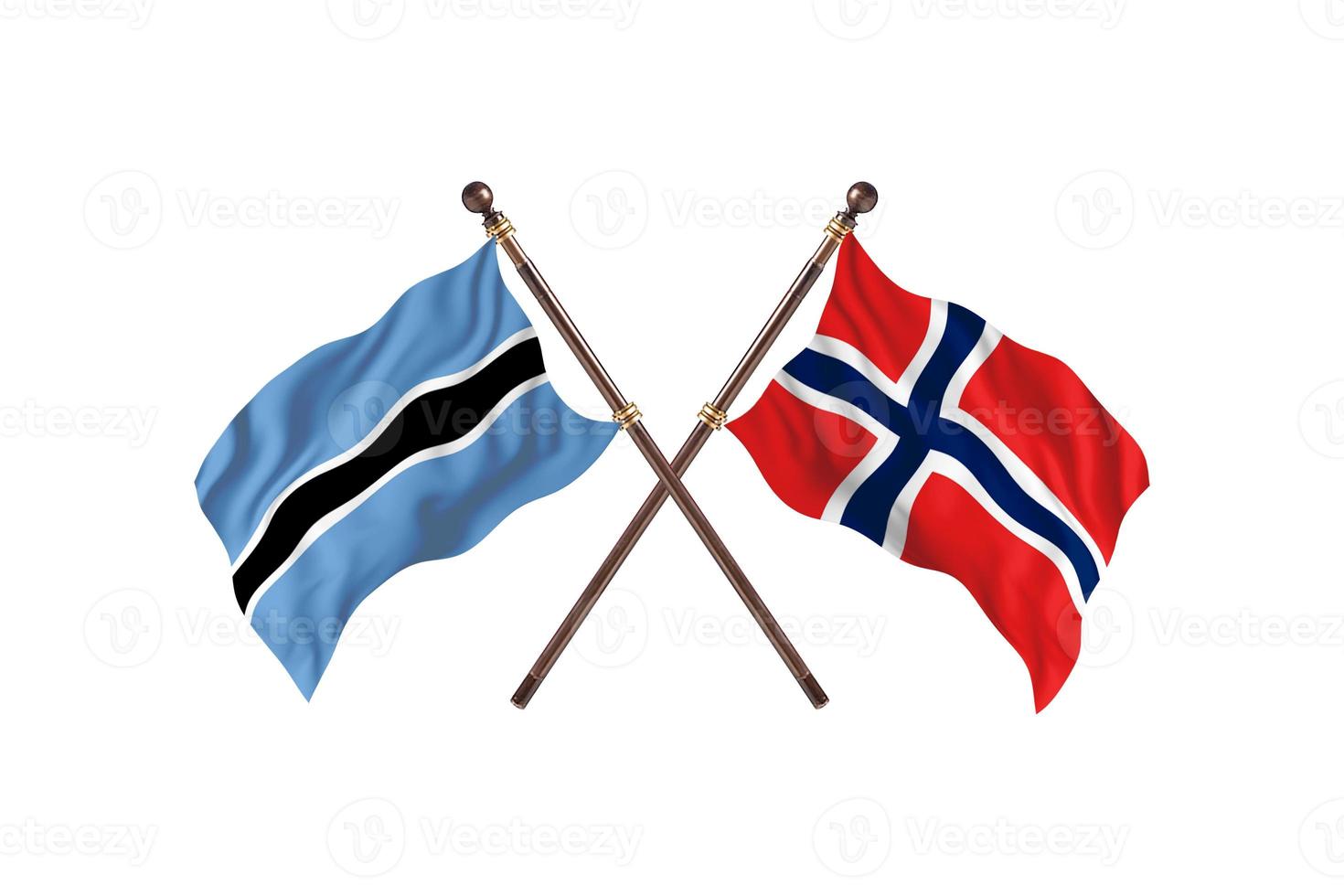 le botswana contre la norvège deux drapeaux de pays photo