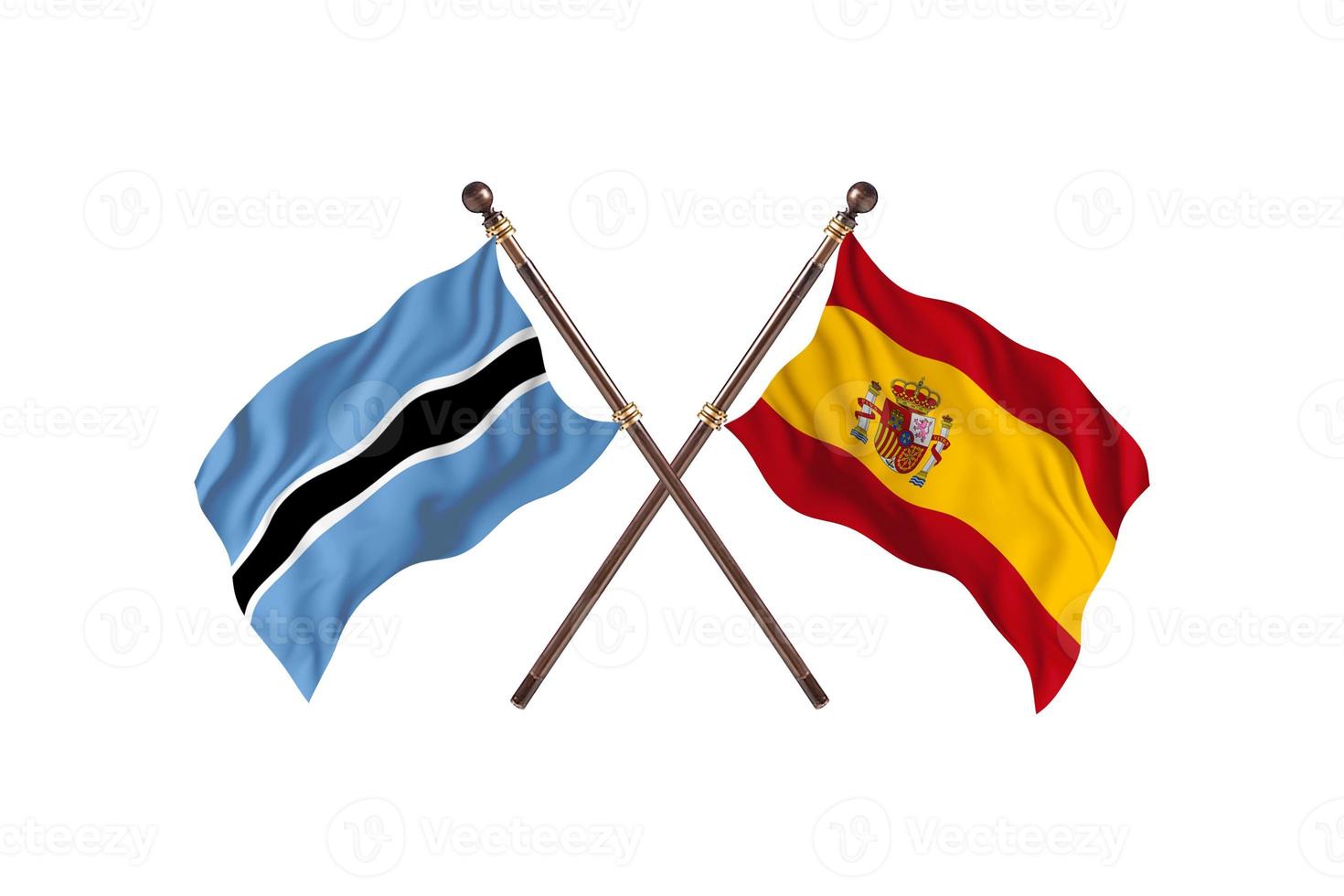 botswana contre espagne deux drapeaux de pays photo