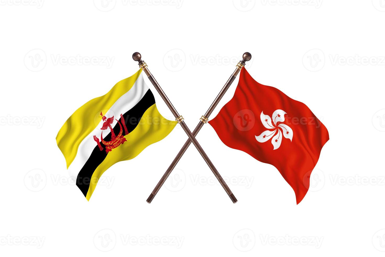 brunei contre hong kong deux drapeaux de pays photo