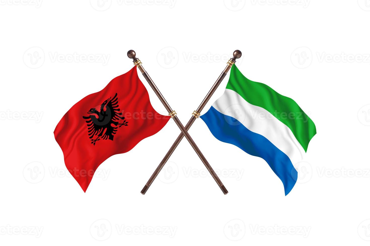 l'albanie contre la sierra leone deux drapeaux de pays photo