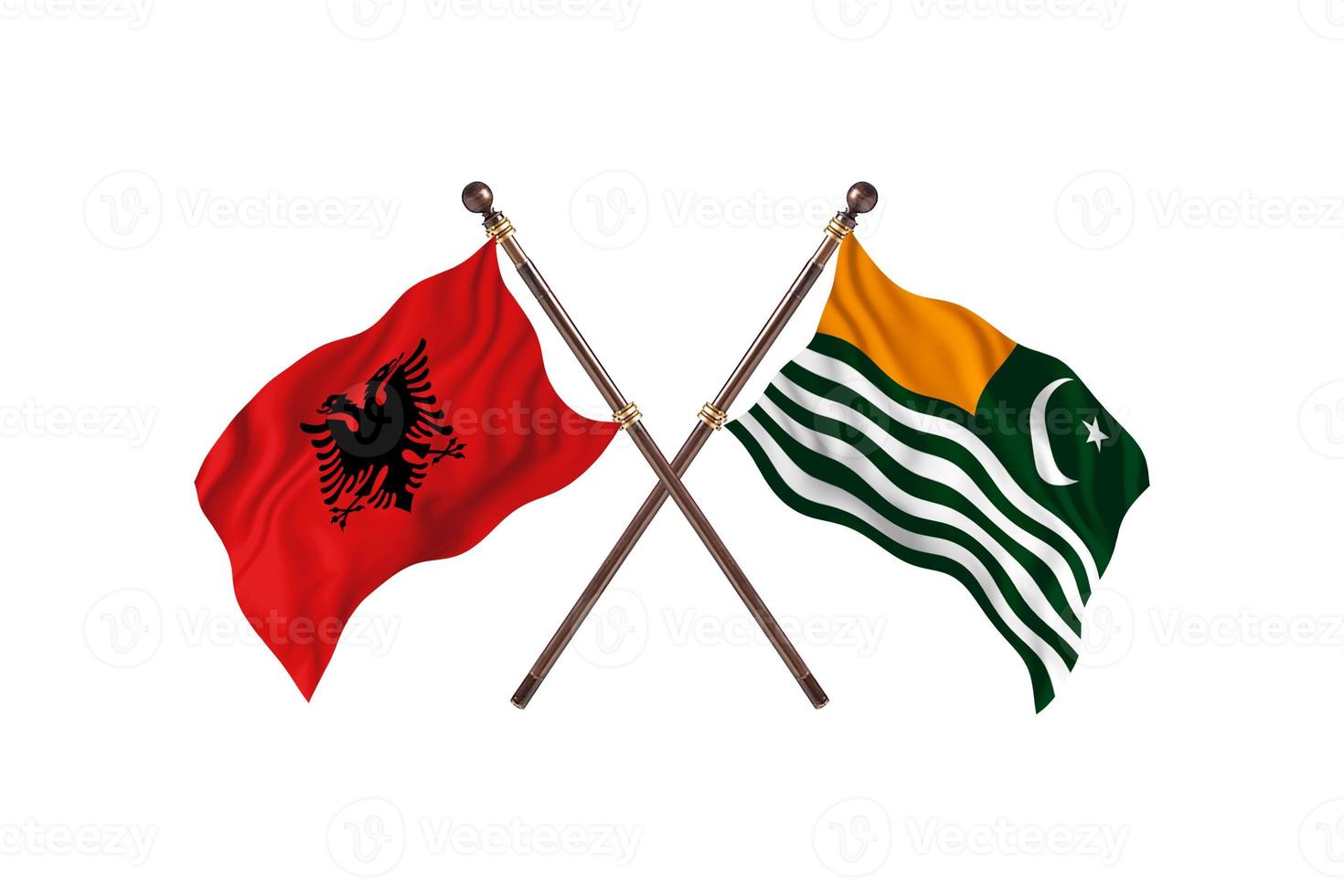 L'Albanie contre le Cachemire deux drapeaux de pays photo