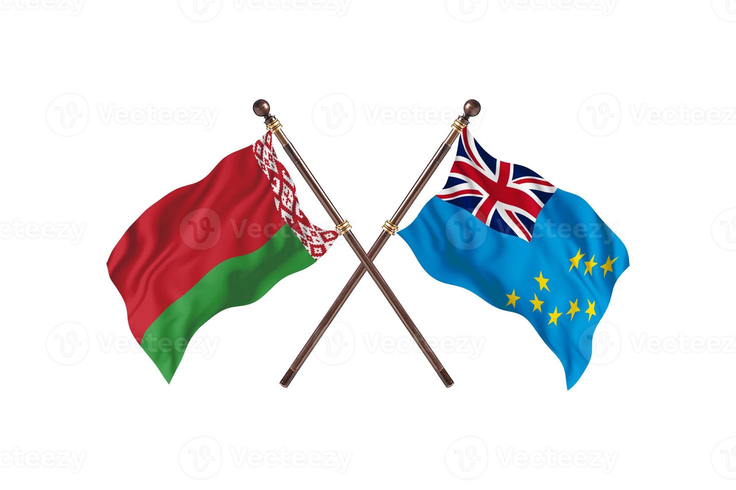 biélorussie contre tuvalu deux drapeaux de pays photo