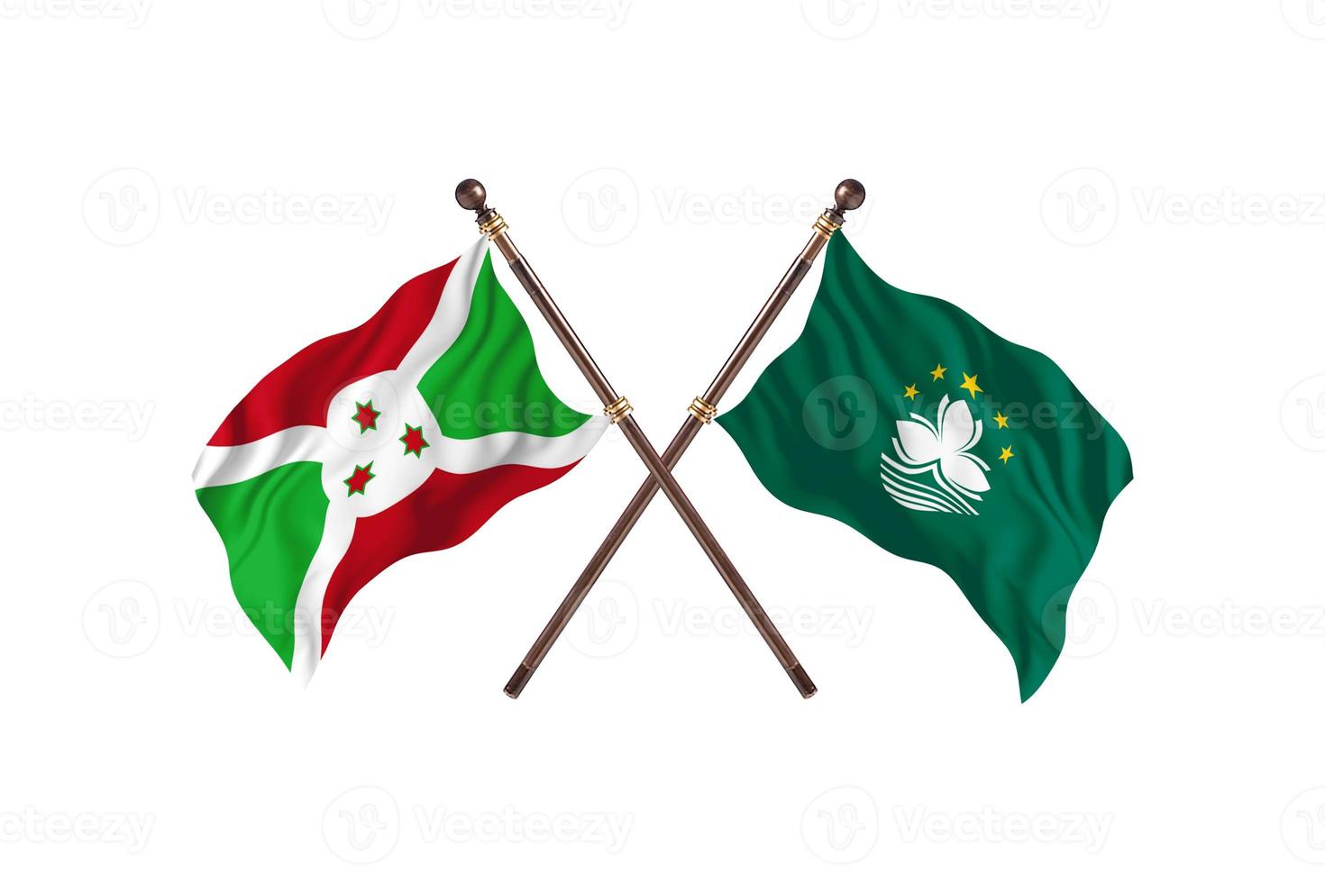 burundi contre macao deux drapeaux de pays photo