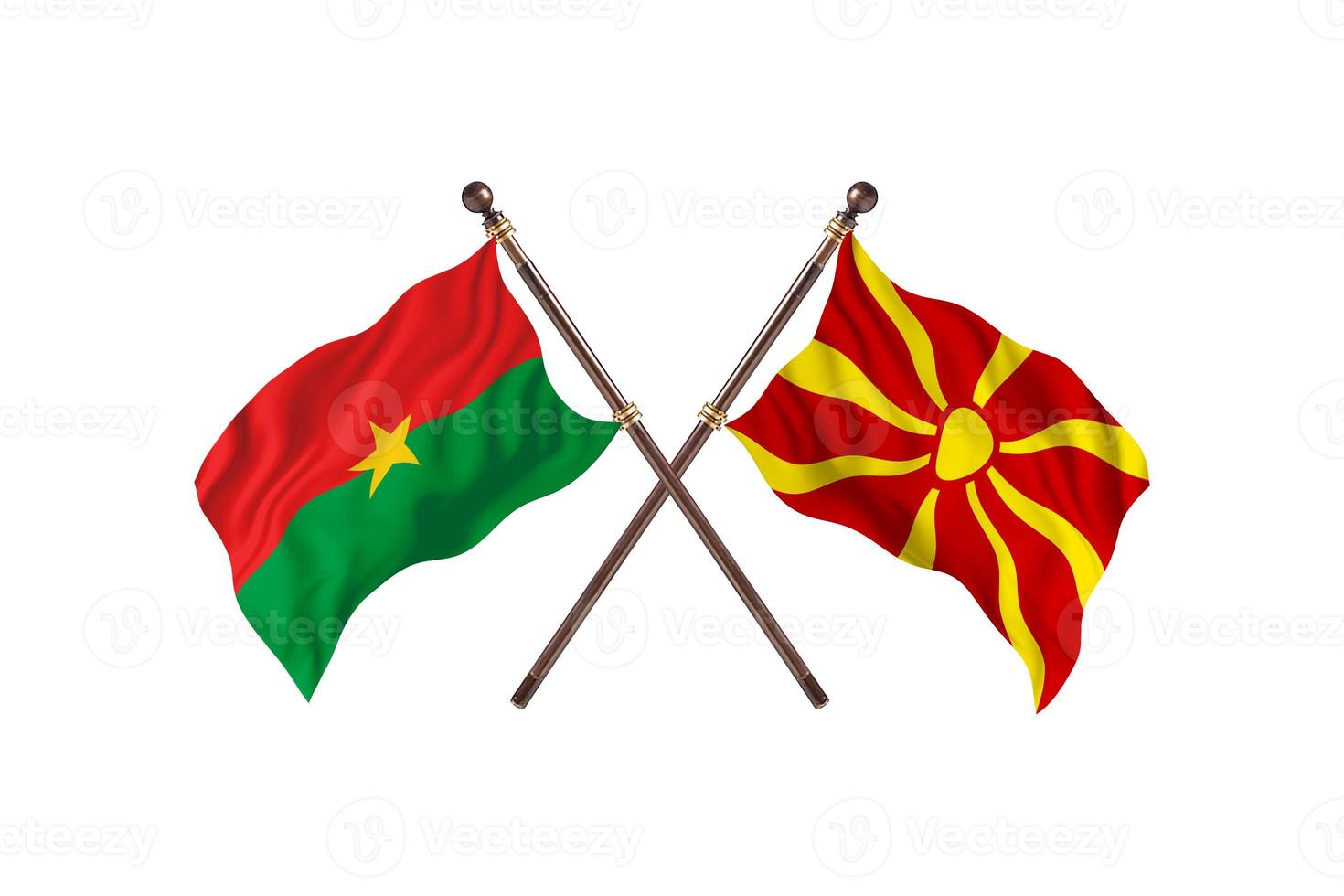 burkina faso contre macédoine deux drapeaux de pays photo