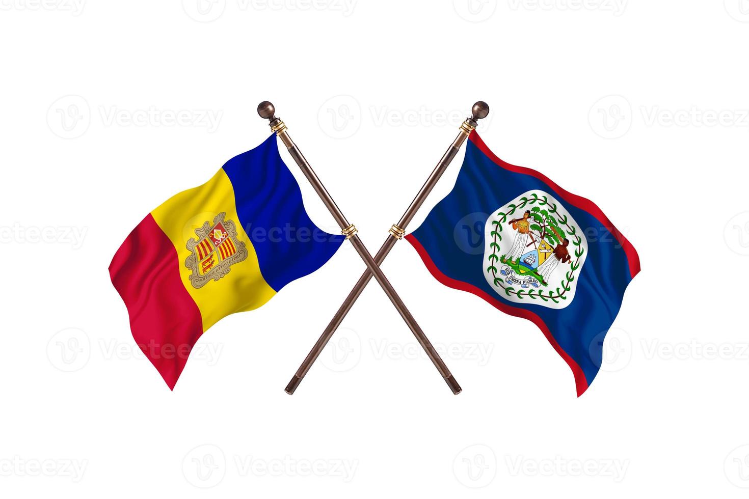 Andorre contre Belize deux drapeaux de pays photo