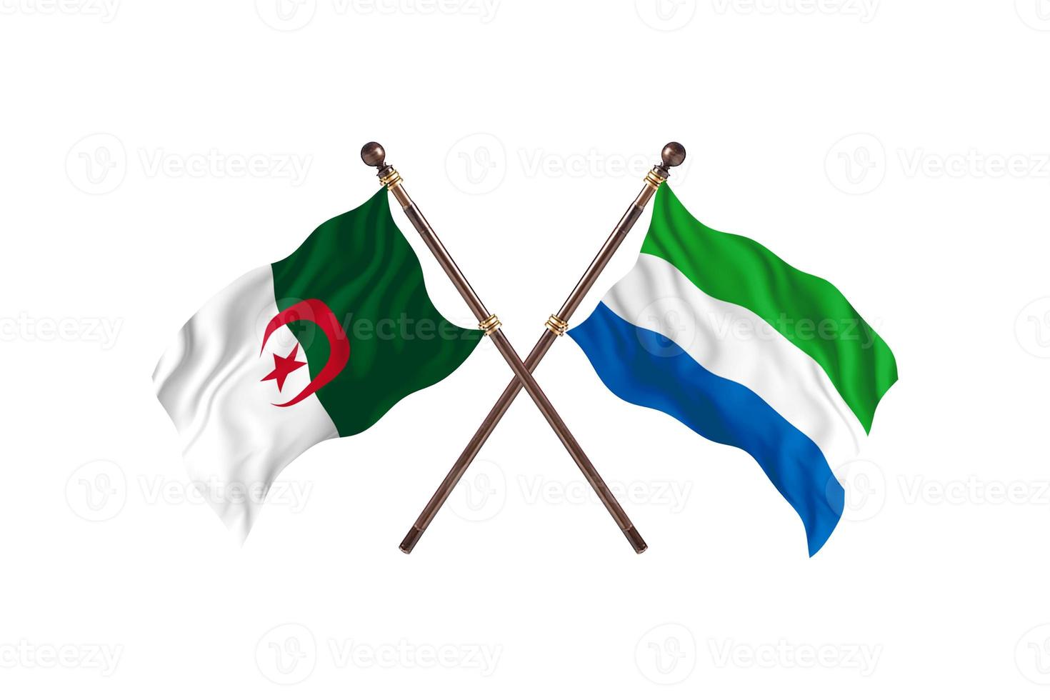 algérie contre sierra leone deux drapeaux de pays photo