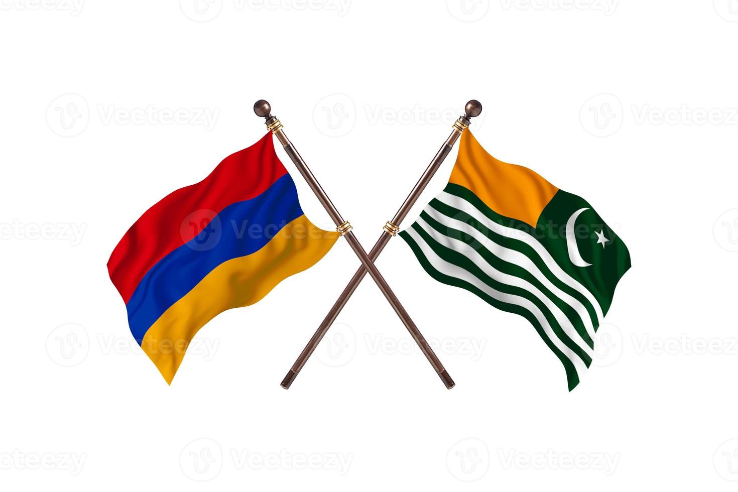 l'arménie contre le cachemire deux drapeaux de pays photo