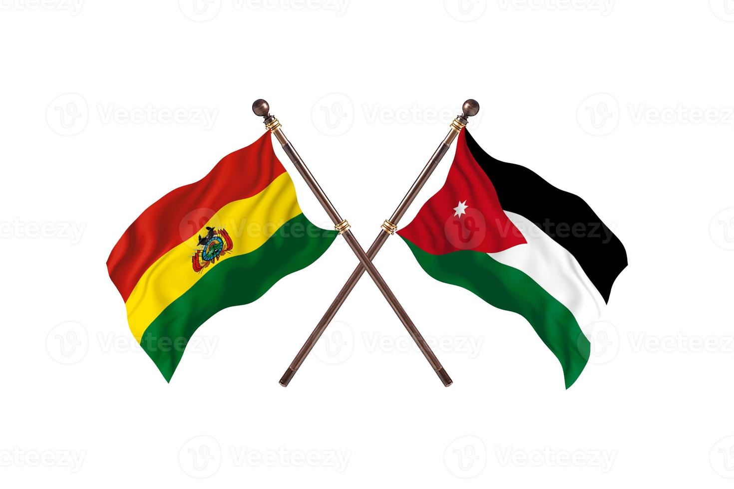 bolivie contre jordanie deux drapeaux de pays photo