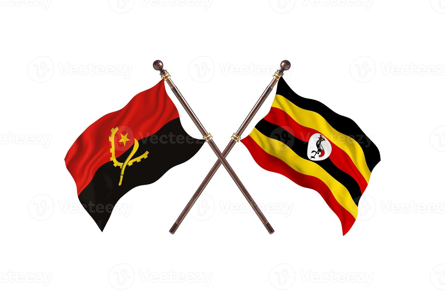 l'angola contre l'ouganda deux drapeaux de pays photo