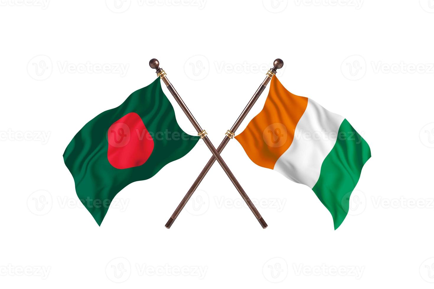 bangladesh contre cote d'ivoire deux drapeaux de pays photo
