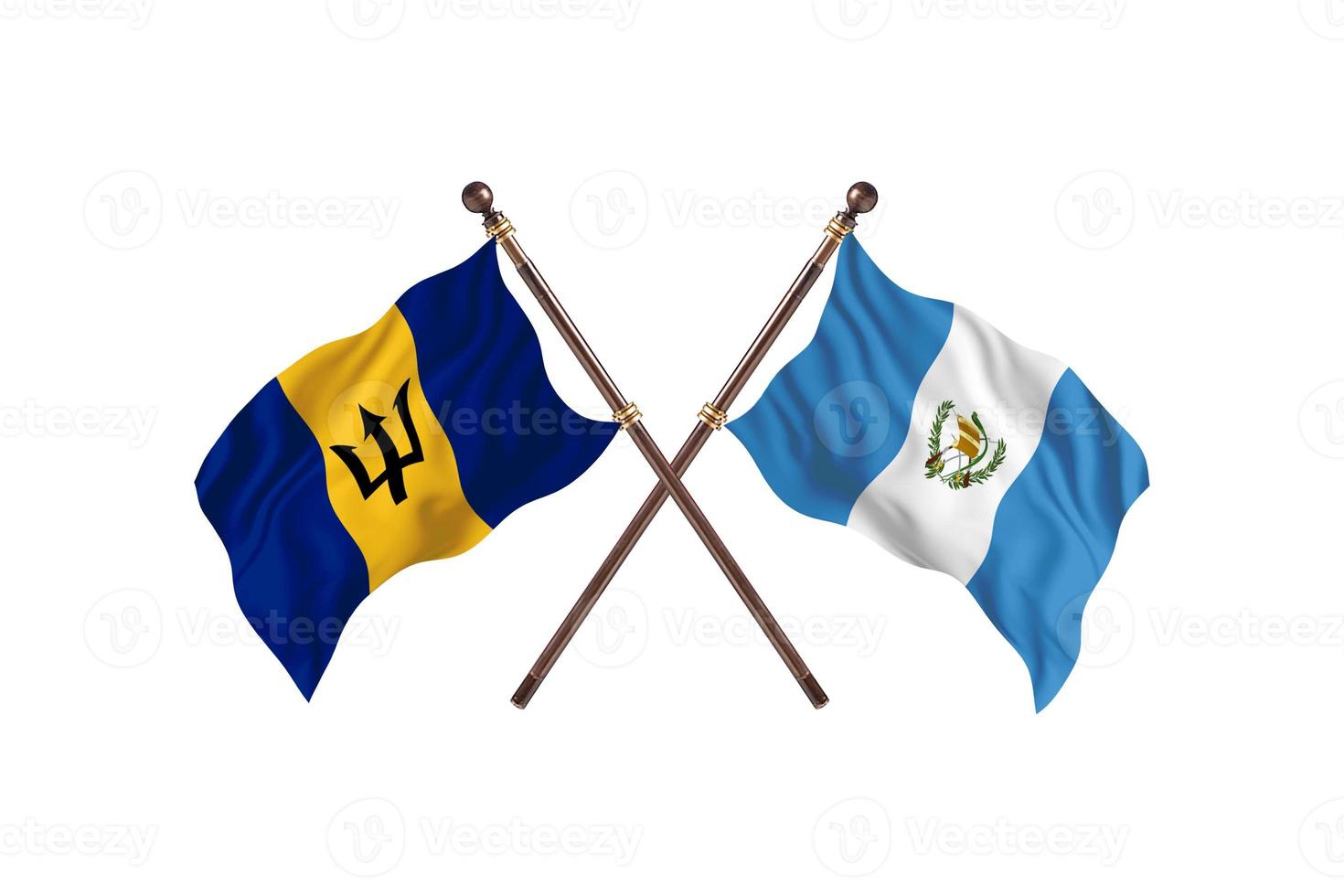 la barbade contre le guatemala deux drapeaux de pays photo