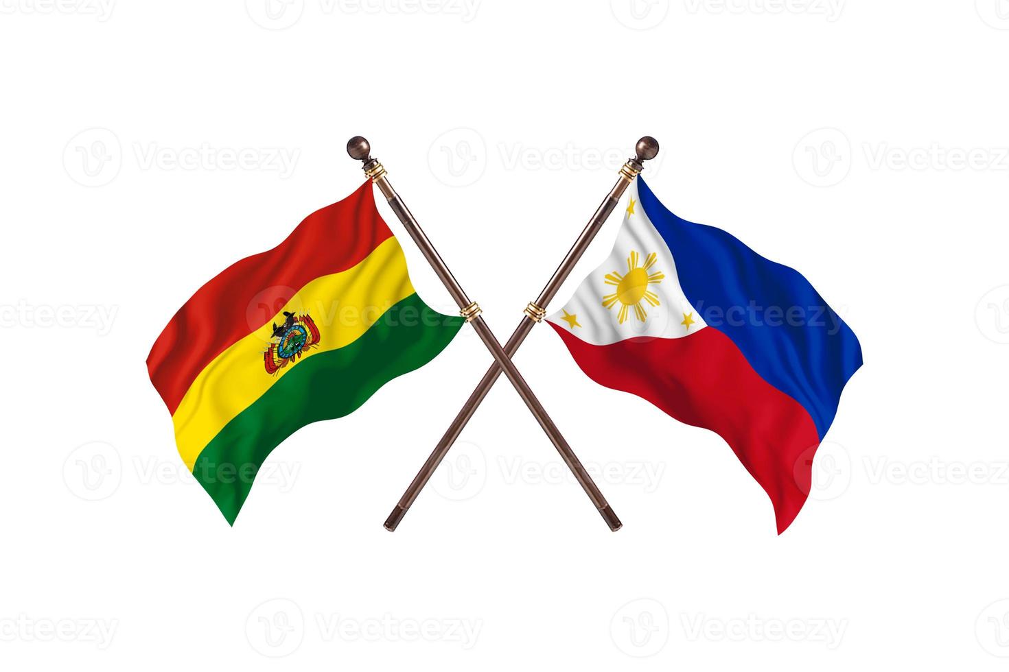 bolivie contre philippines deux drapeaux de pays photo