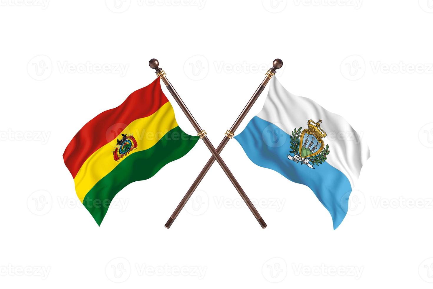bolivie contre san marino deux drapeaux de pays photo