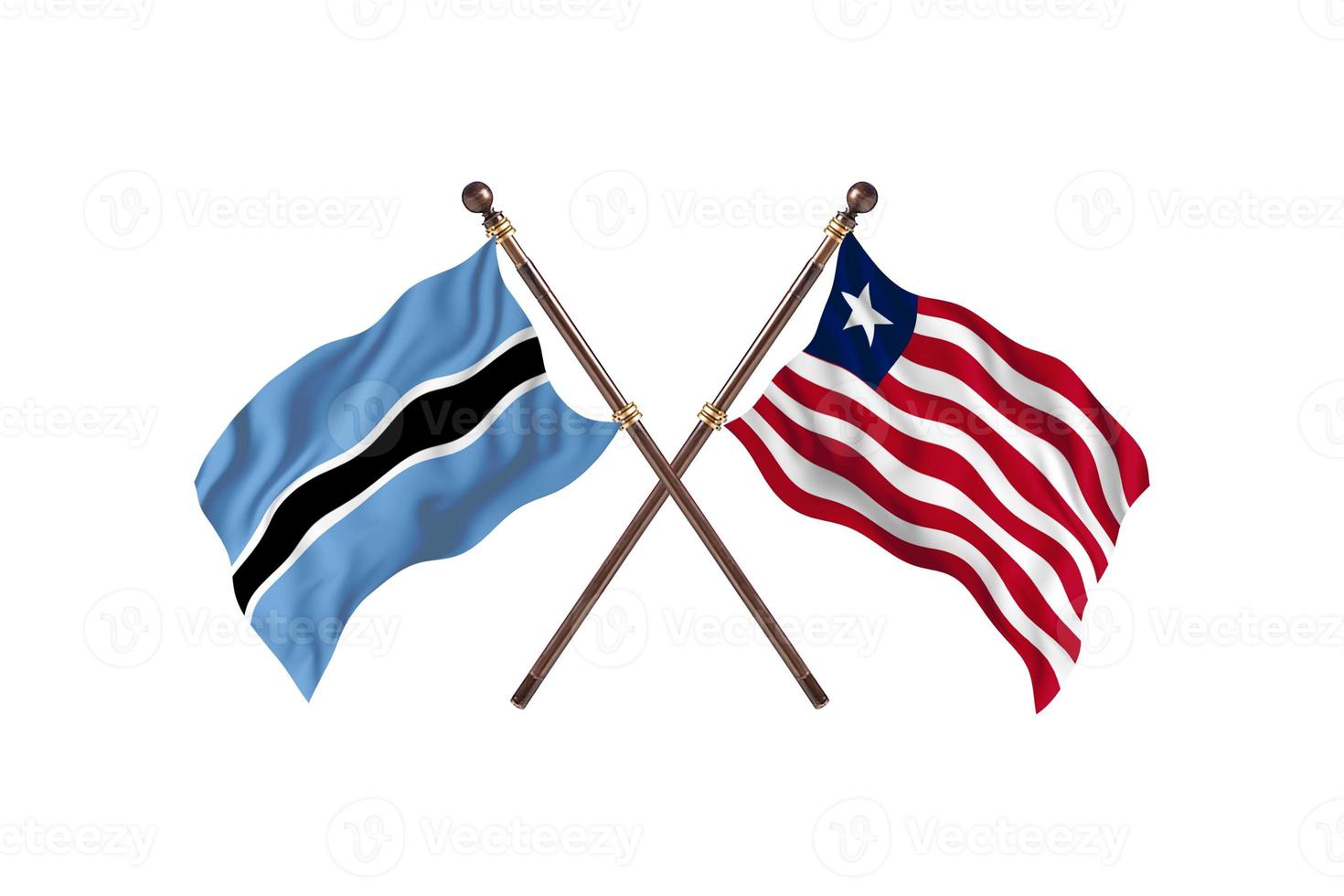 le botswana contre le libéria deux drapeaux de pays photo