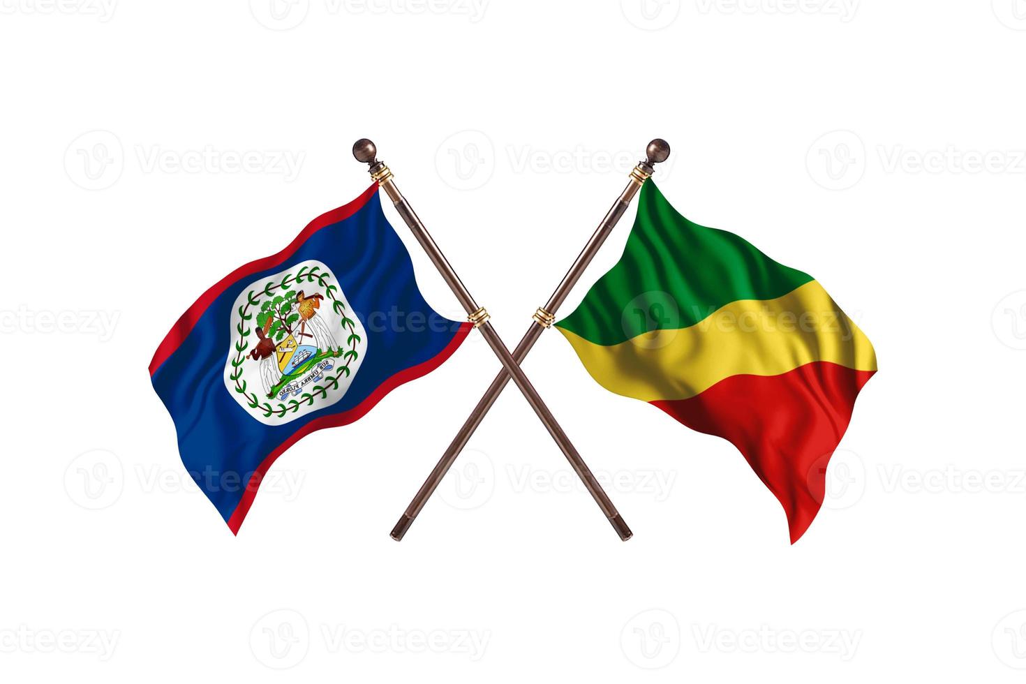 belize contre congo république des deux drapeaux de pays photo