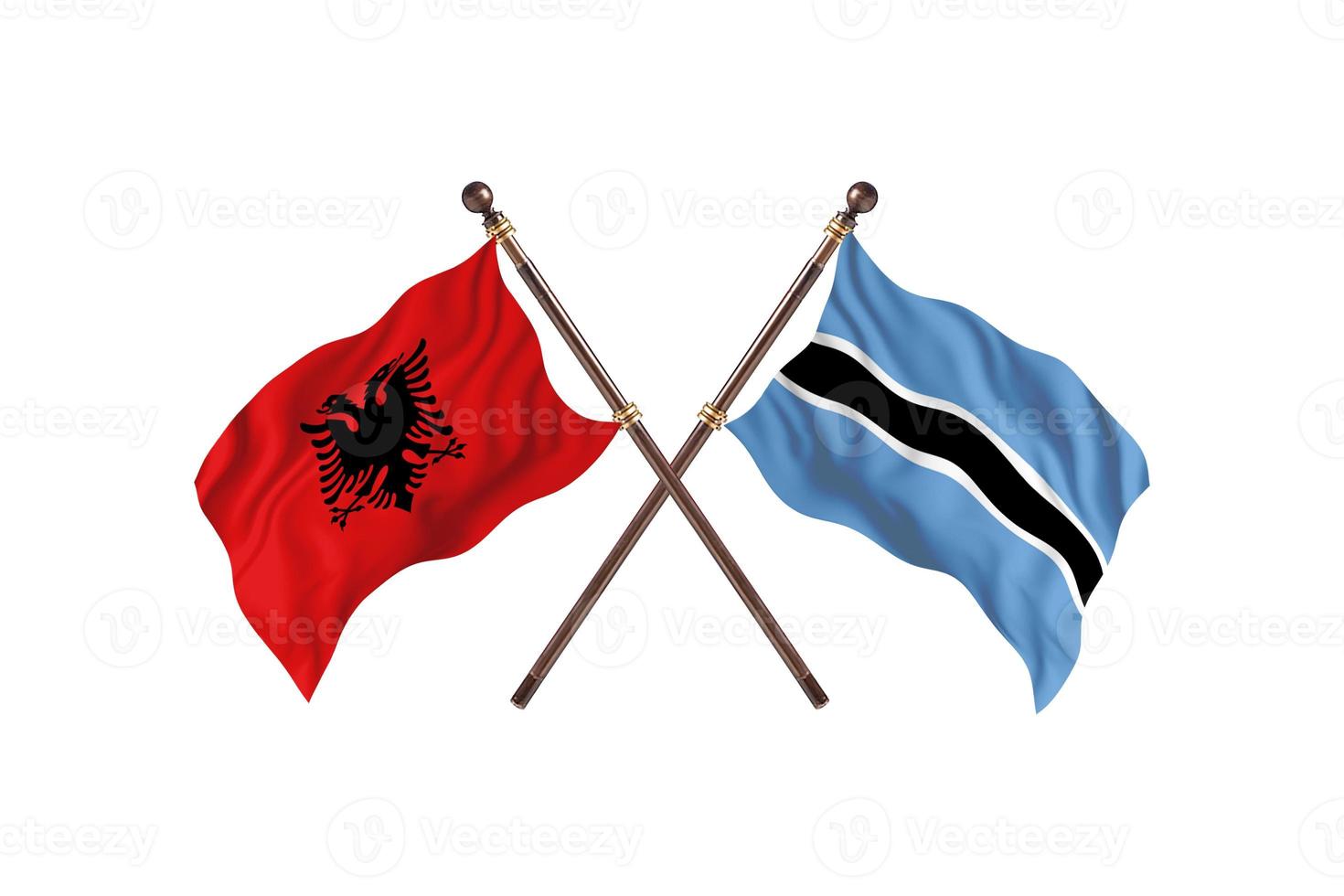 l'albanie contre le botswana deux drapeaux de pays photo