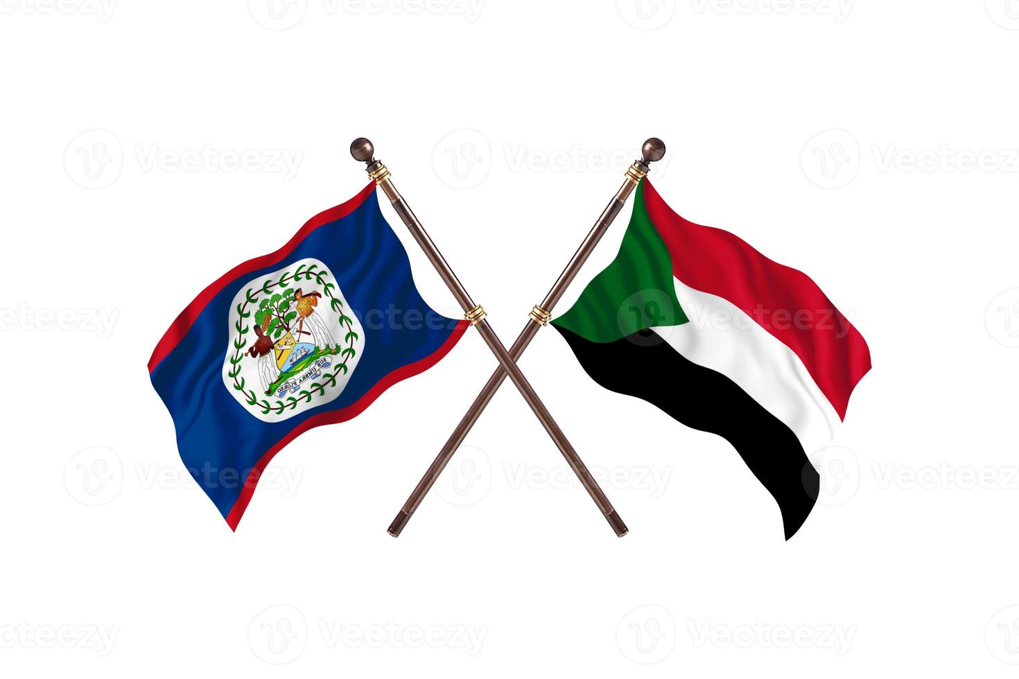 belize contre soudan deux drapeaux de pays photo