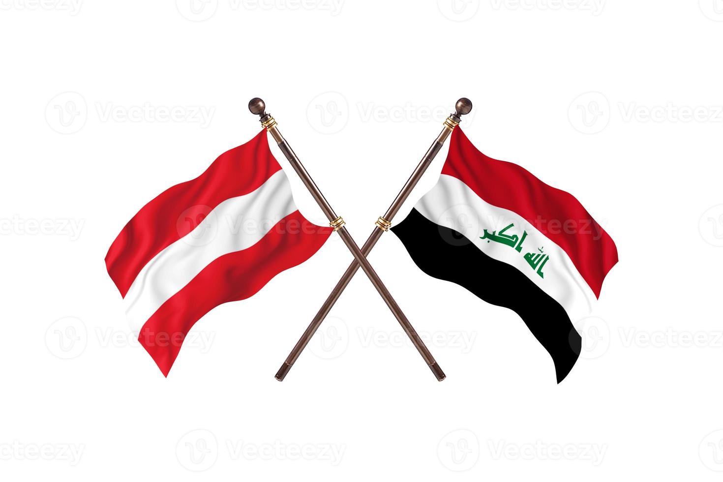 L'Autriche contre l'Irak deux drapeaux de pays photo