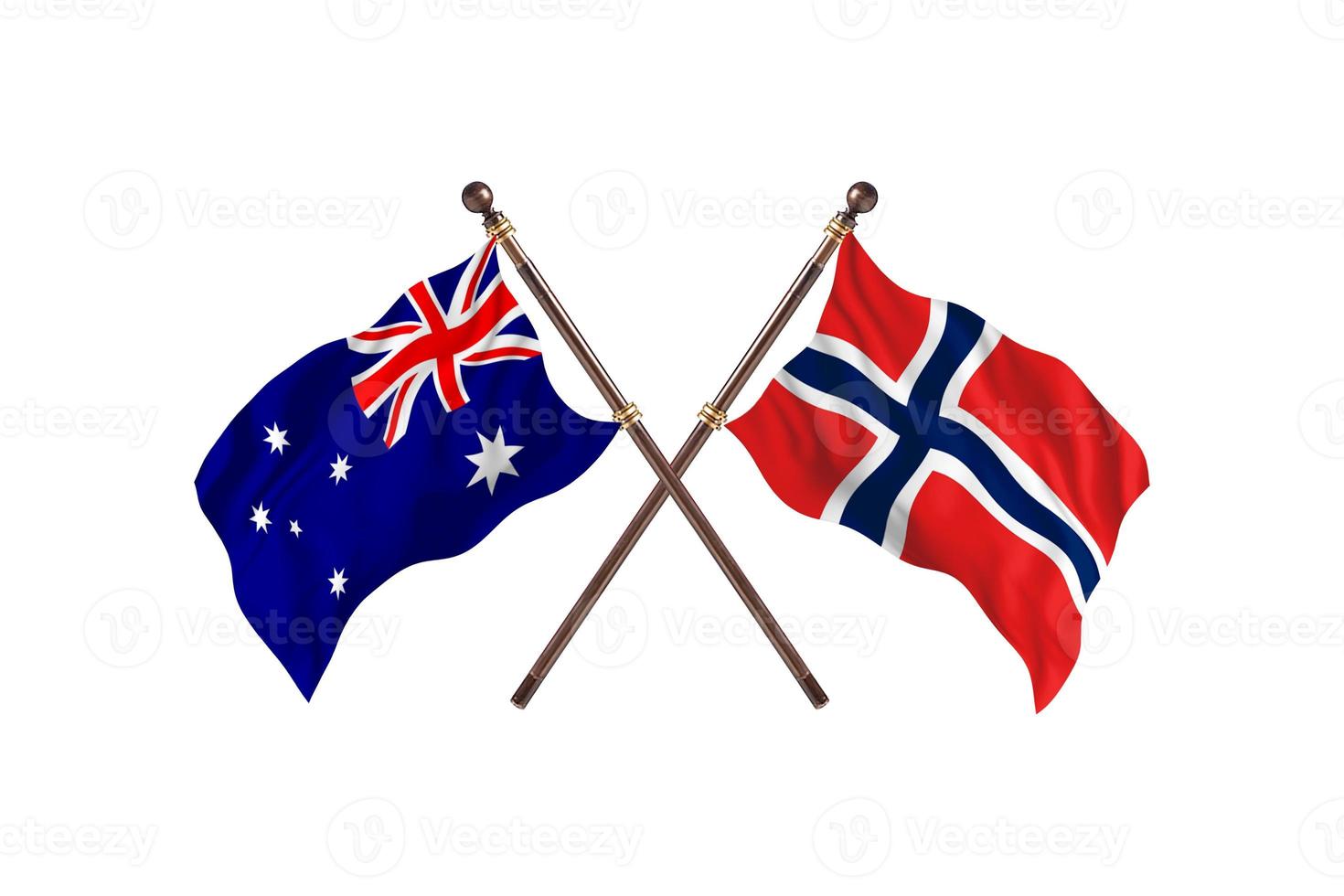 l'australie contre la norvège deux drapeaux de pays photo