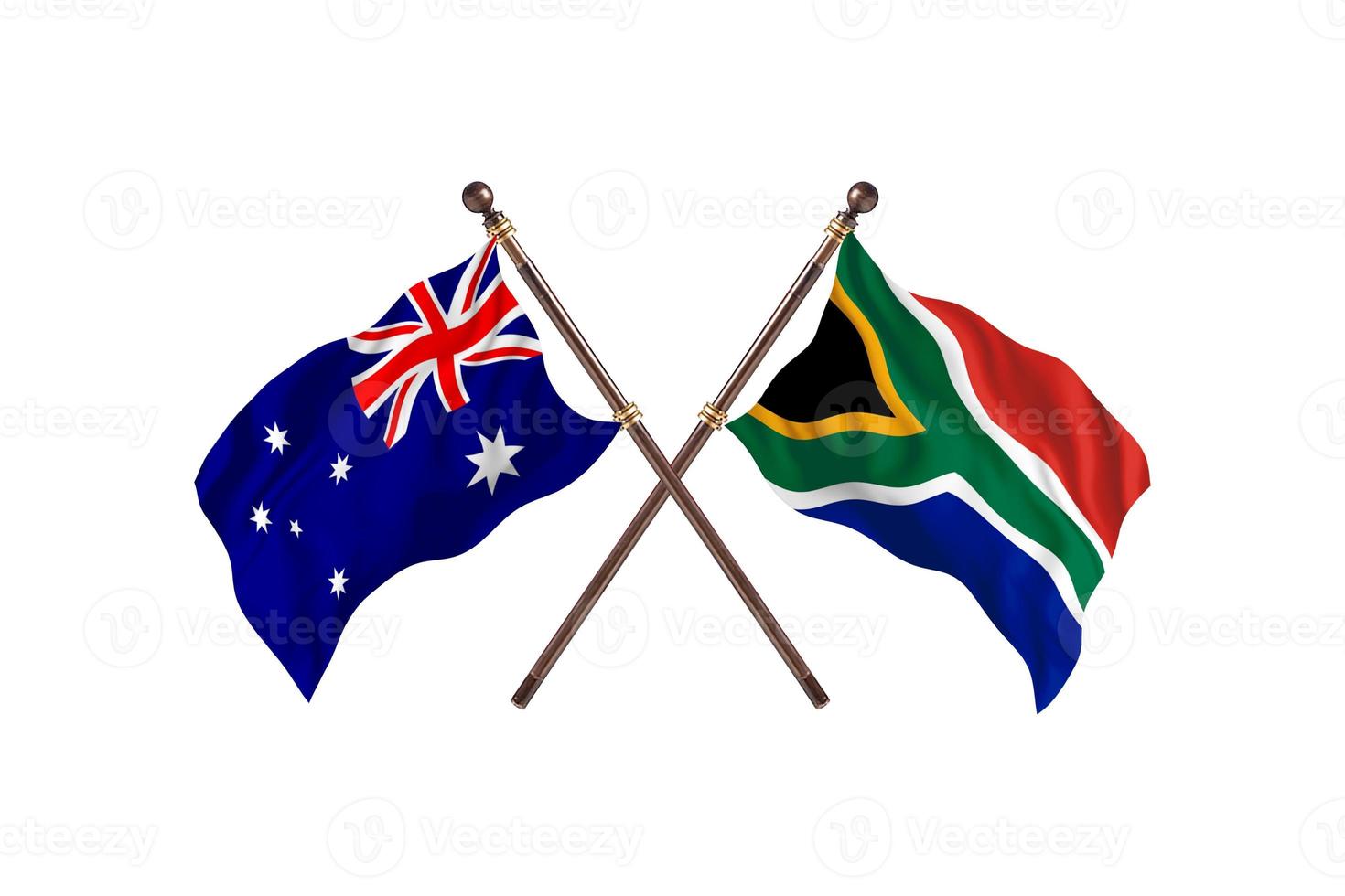 l'australie contre l'afrique du sud deux drapeaux de pays photo
