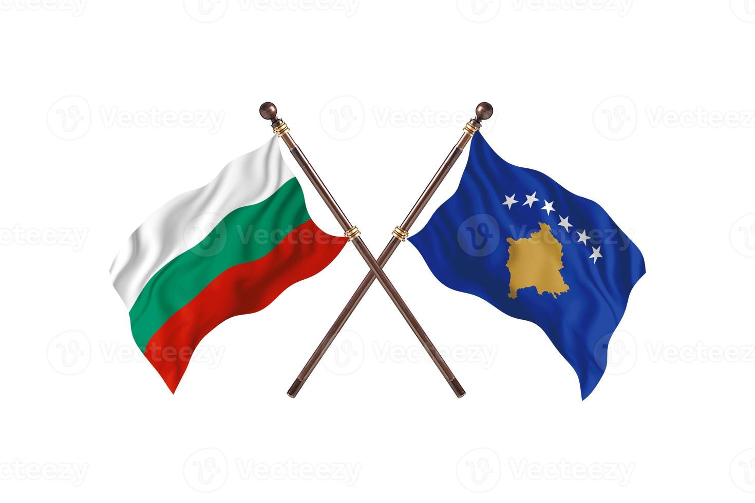 la bulgarie contre le kosovo deux drapeaux de pays photo