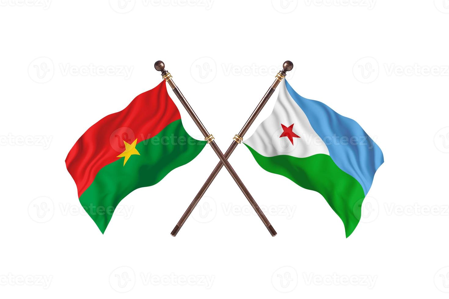 burkina faso contre djibouti deux drapeaux de pays photo