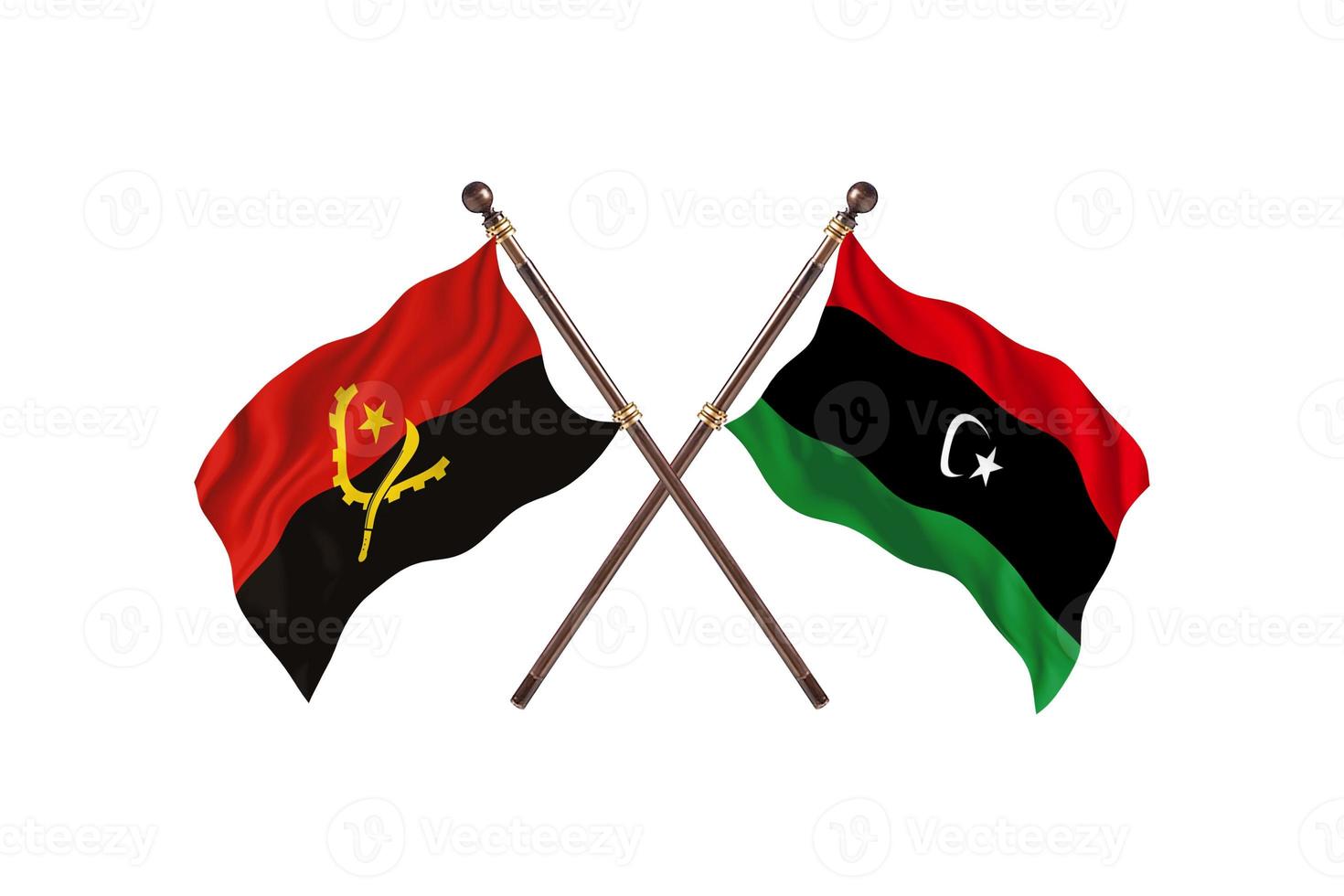 angola contre la libye deux drapeaux de pays photo
