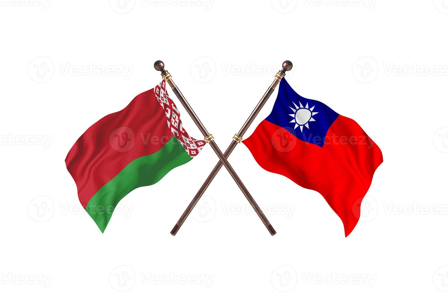 biélorussie contre taiwan deux drapeaux de pays photo