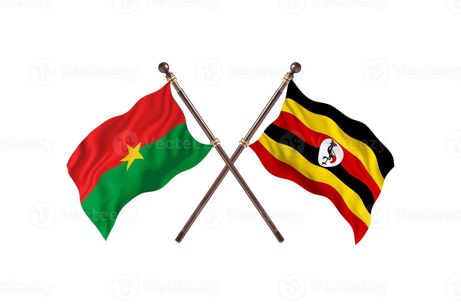 burkina faso contre ouganda deux drapeaux de pays photo