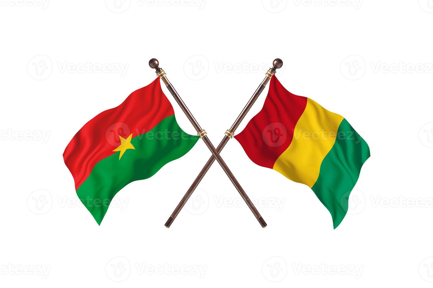 burkina faso contre guinée deux drapeaux de pays photo