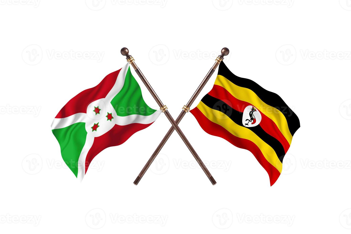 burundi contre ouganda deux drapeaux de pays photo