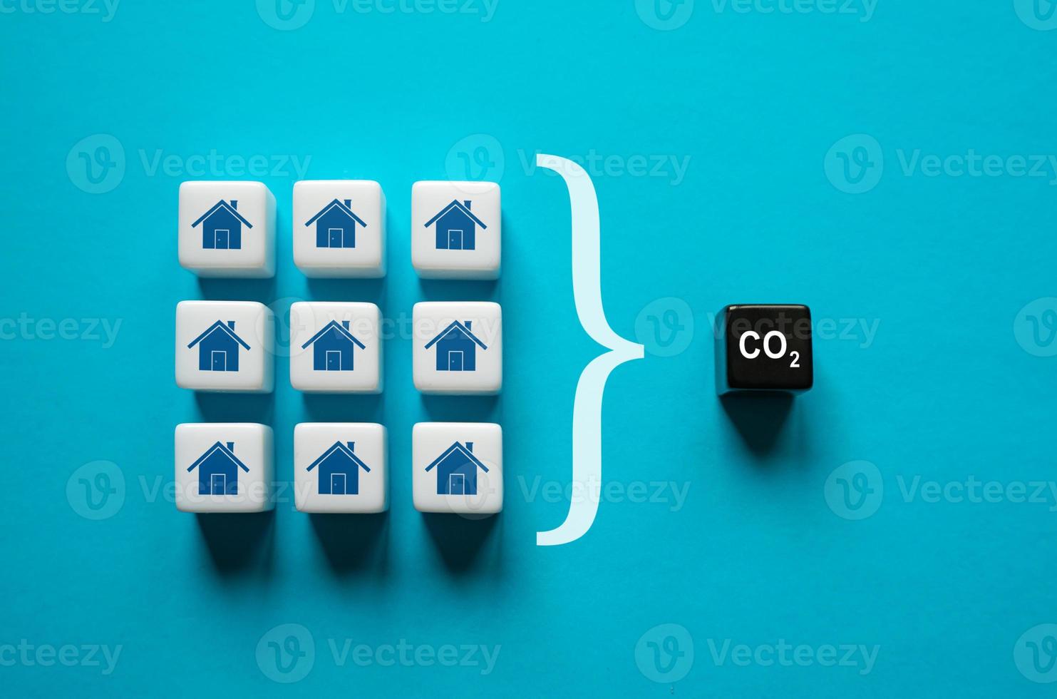 production globale de dioxyde de carbone co2 par les ménages. améliorer l'efficacité énergétique, réduire l'impact sur l'environnement. décarburation. changement climatique. transition énergétique verte. réduction de la pollution. photo