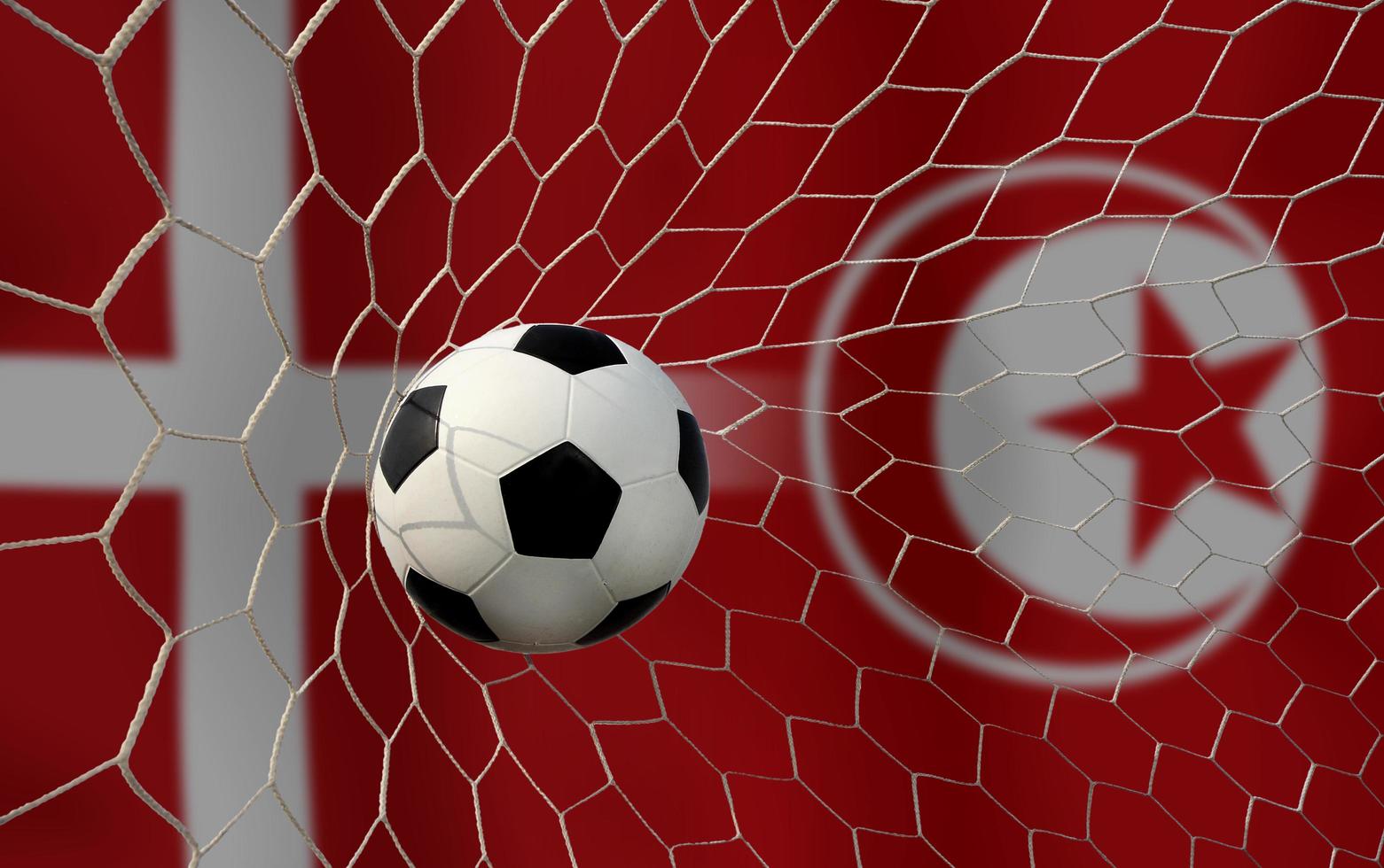 compétition de coupe de football entre le national danemark et le national tunisien. photo