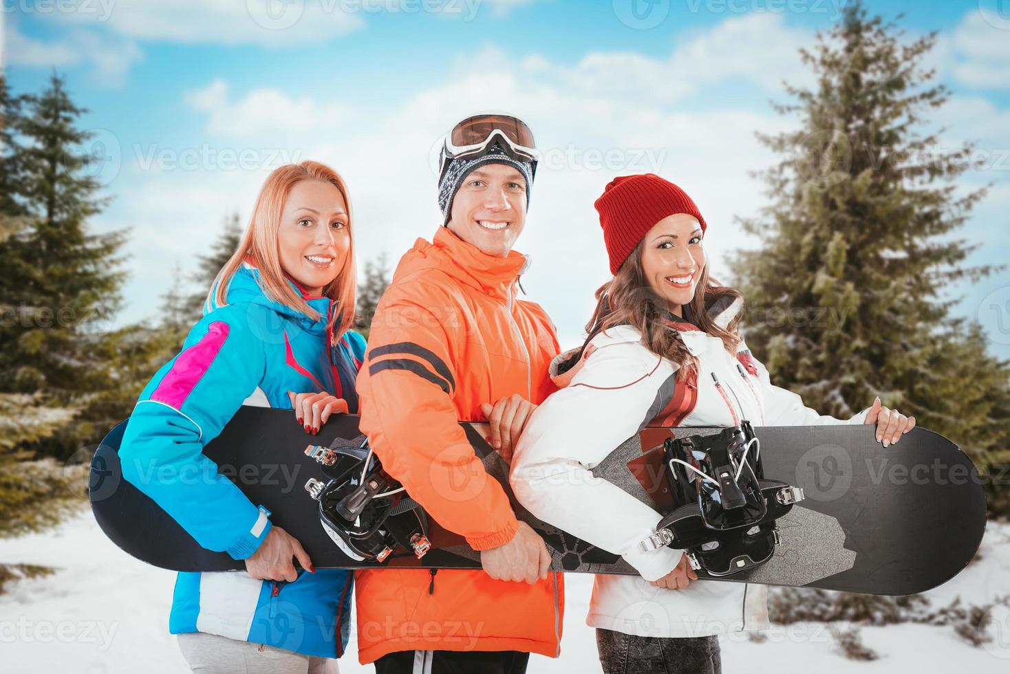 amis en vacances au ski photo