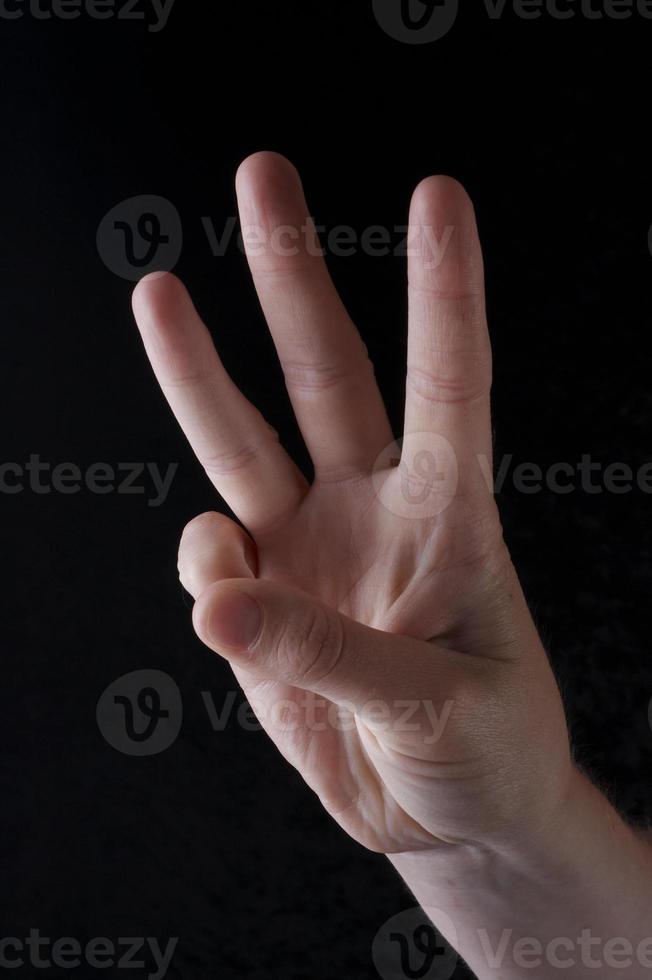 lettre w de la langue des signes américaine photo