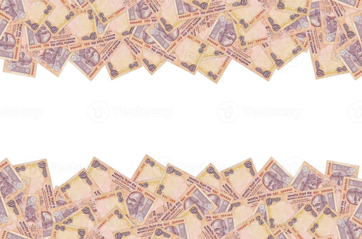 visage de mahatma gandhi sur un billet de banque indien de dix roupies. 10 roupies monnaie nationale de l'inde photo