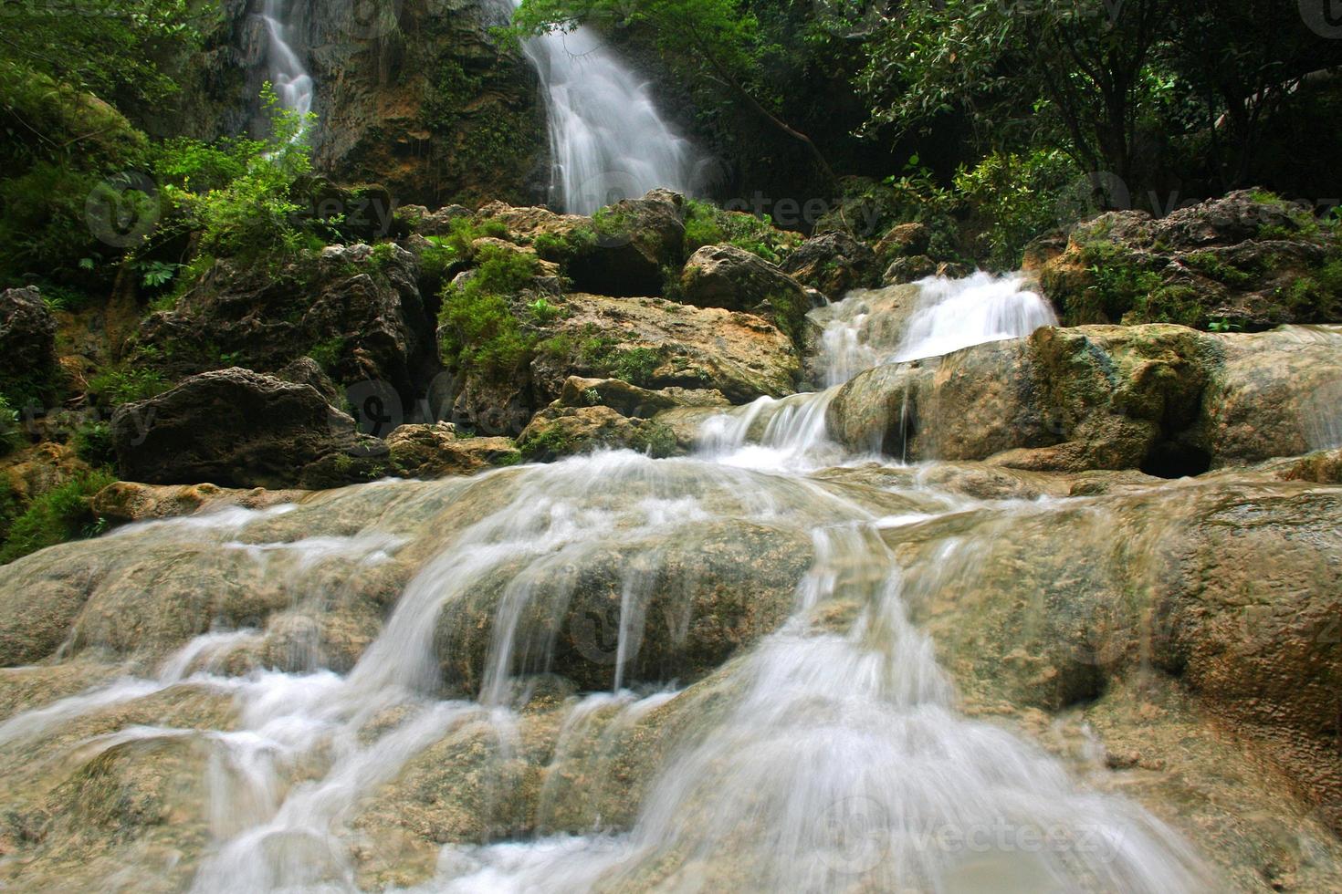 cascade de sri gethuk à wonosari, gunung kidul, yogyakarta, indonésie. pris avec une technique à vitesse lente pour faire une belle eau. photo