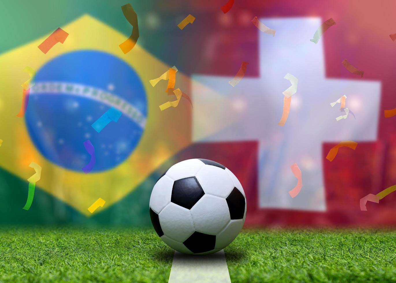 compétition de coupe de football entre le brésil national et la suisse nationale. photo