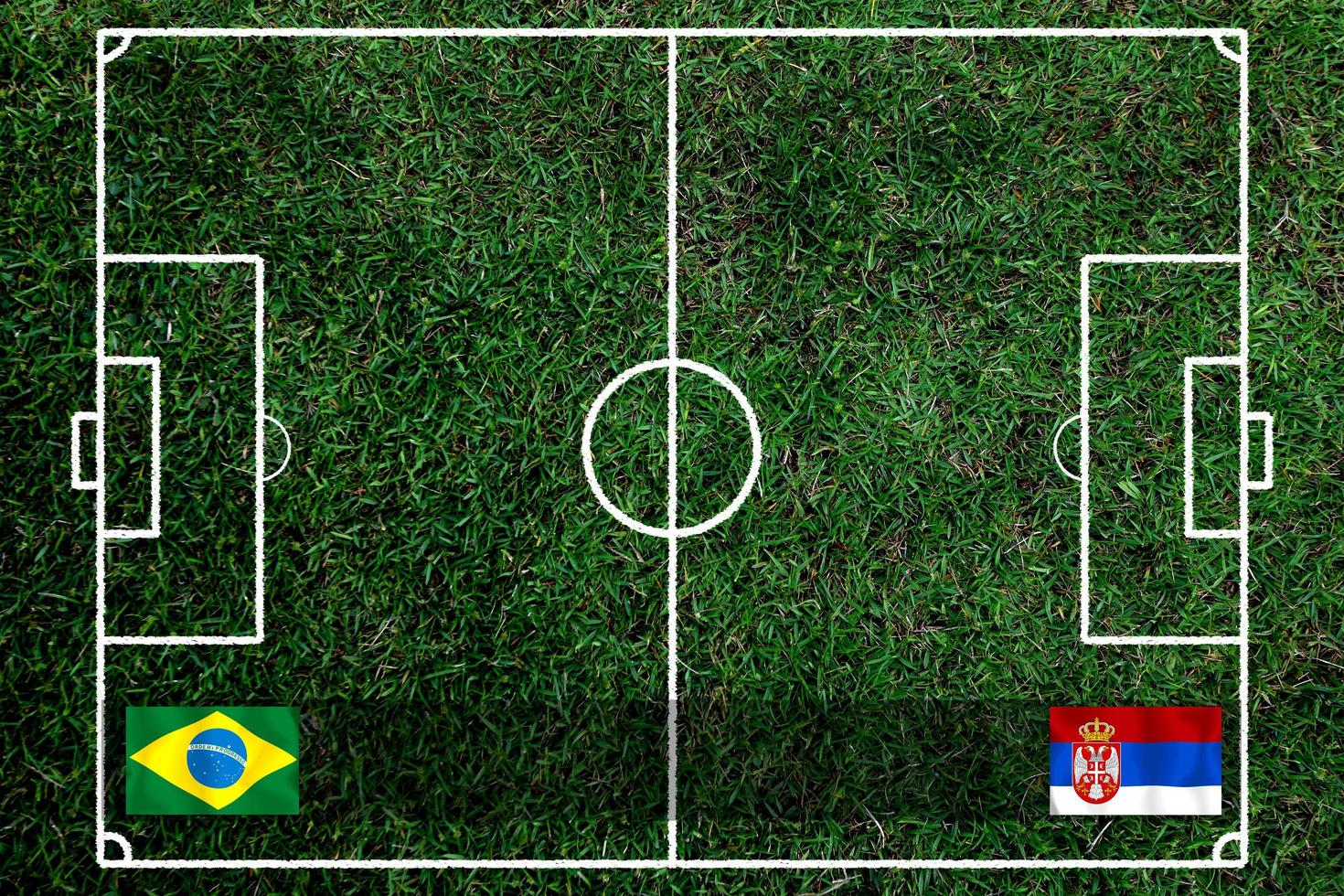 compétition de coupe de football entre le brésil national et la serbie nationale. photo