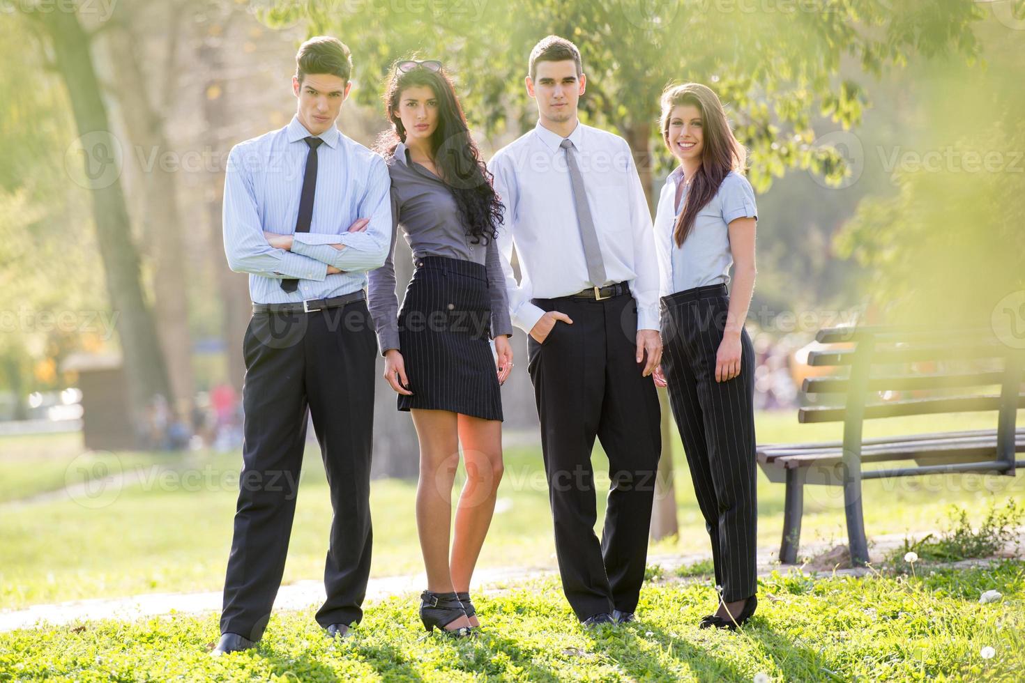 collègues dans le parc photo