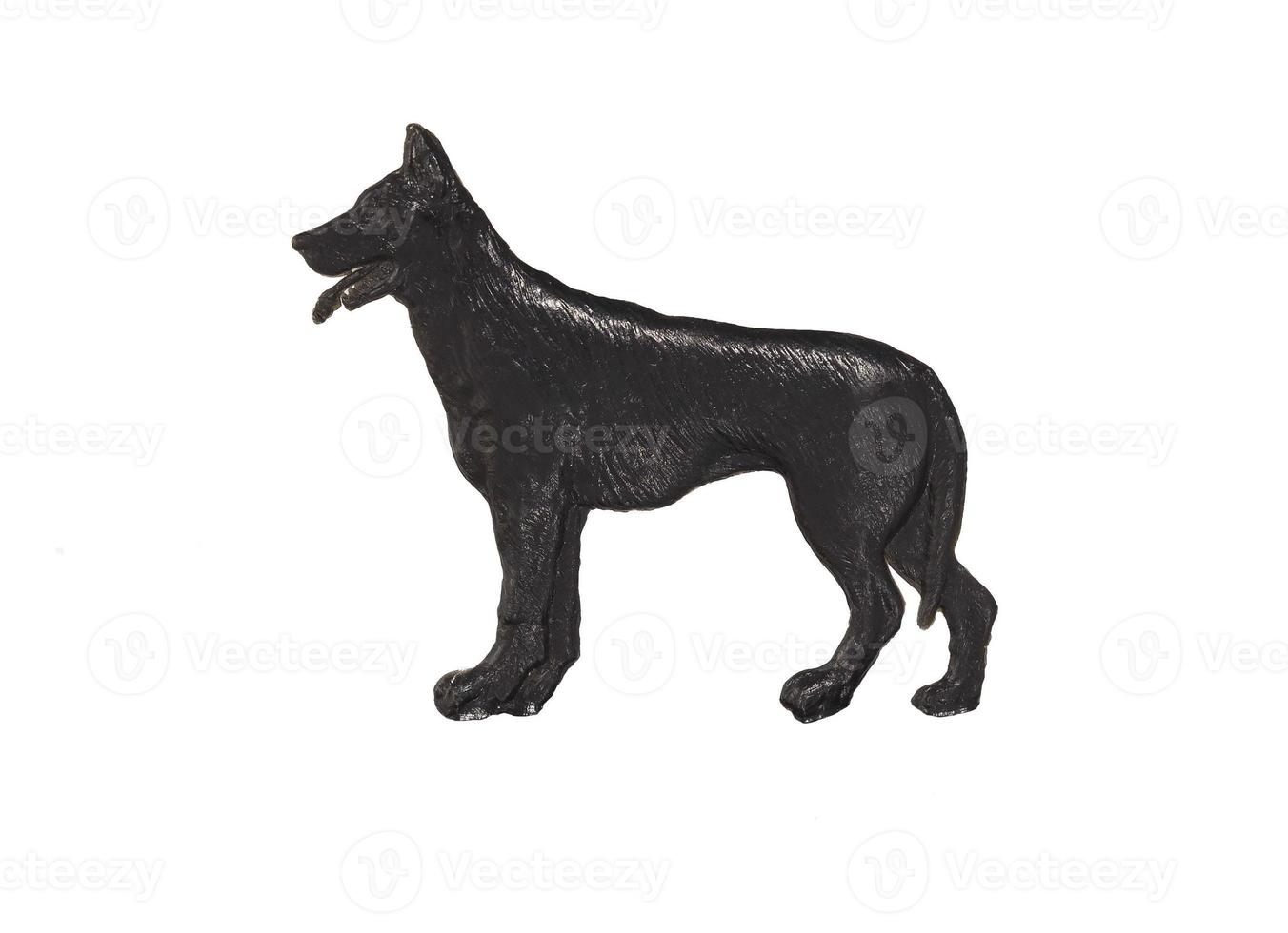 figure de chien noir sur fond blanc, berger allemand photo