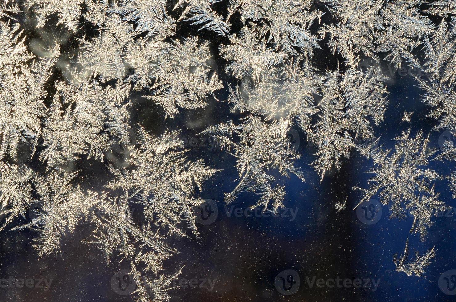 flocons de neige, givre, givre, macro, sur, fenêtre, vitre photo