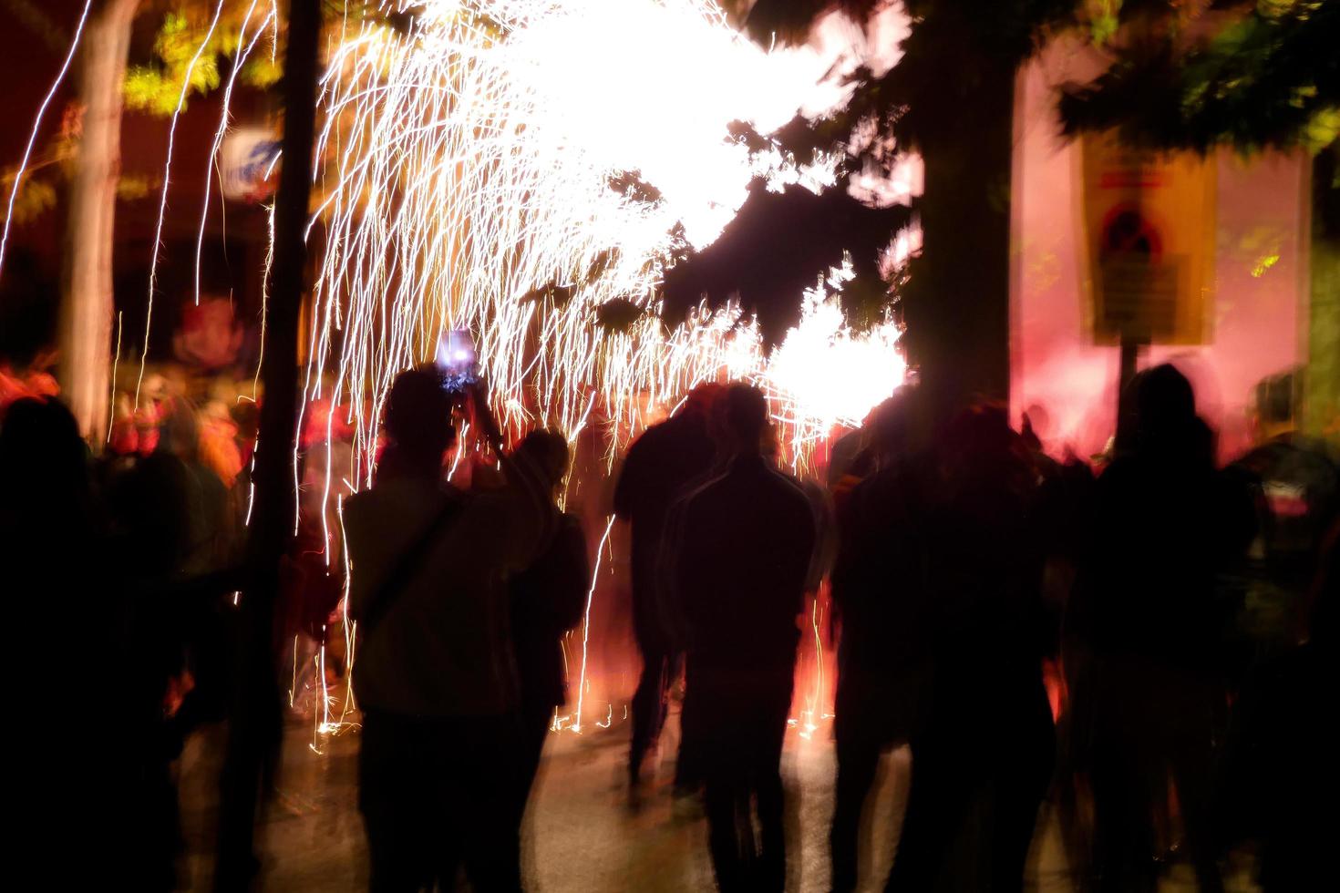 photo abstraite de fêtes de diables et de feux d'artifice.