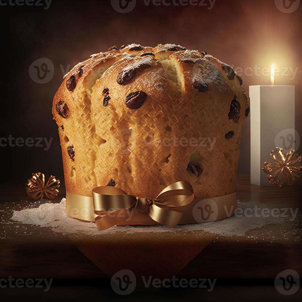 le panettone est le dessert italien traditionnel de noël photo