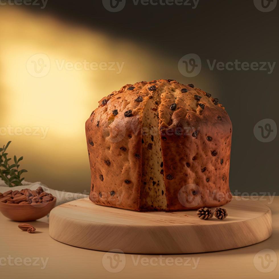 le panettone est le dessert italien traditionnel de noël photo