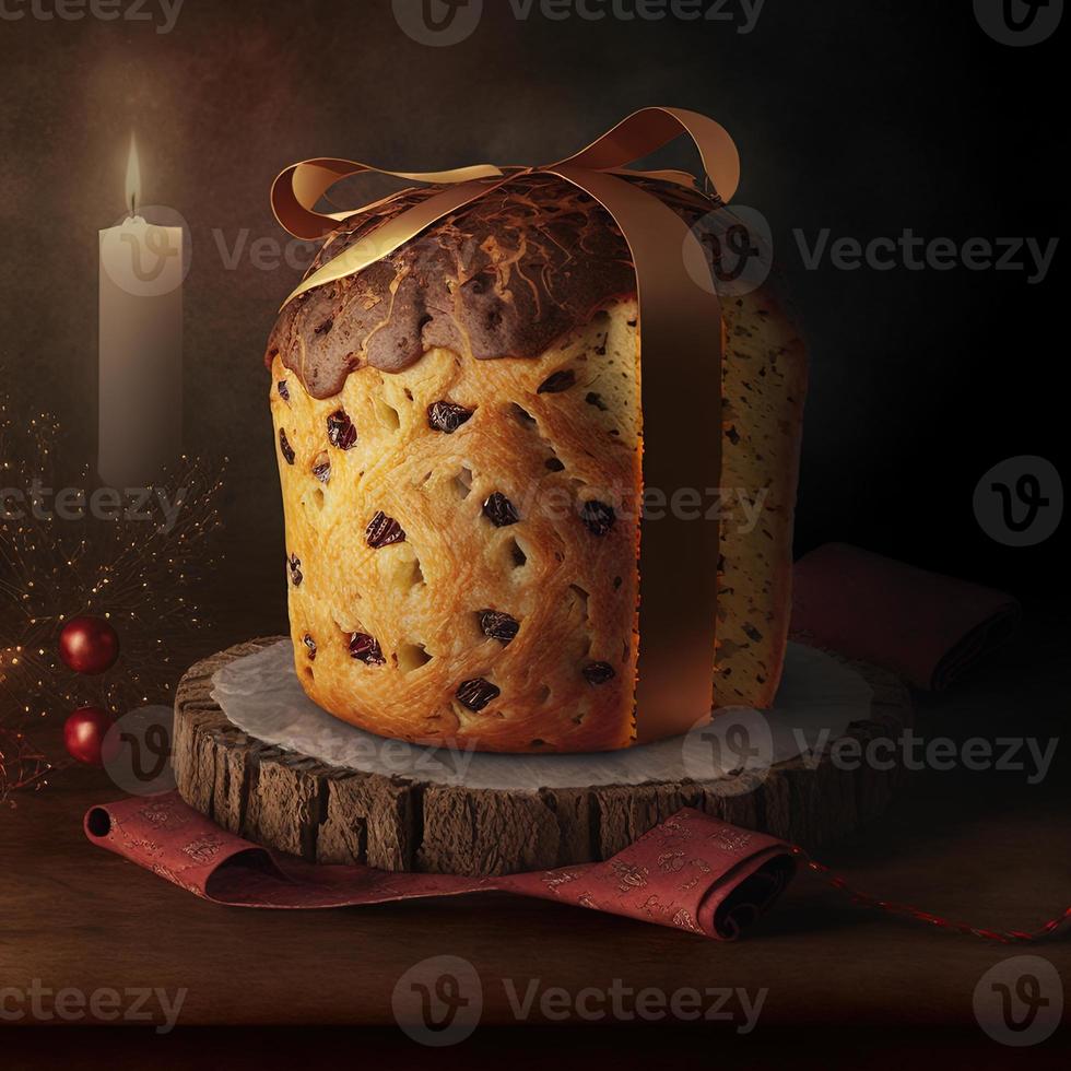 le panettone est le dessert italien traditionnel de noël photo