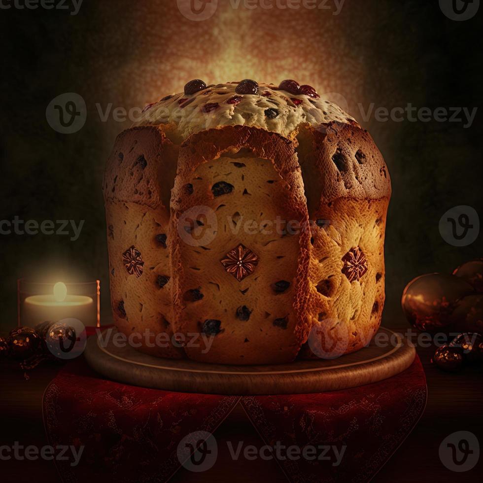 le panettone est le dessert italien traditionnel de noël photo